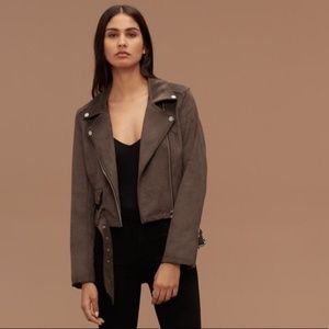 Aritzia Talula Morton Moto Jacket Brown size Large